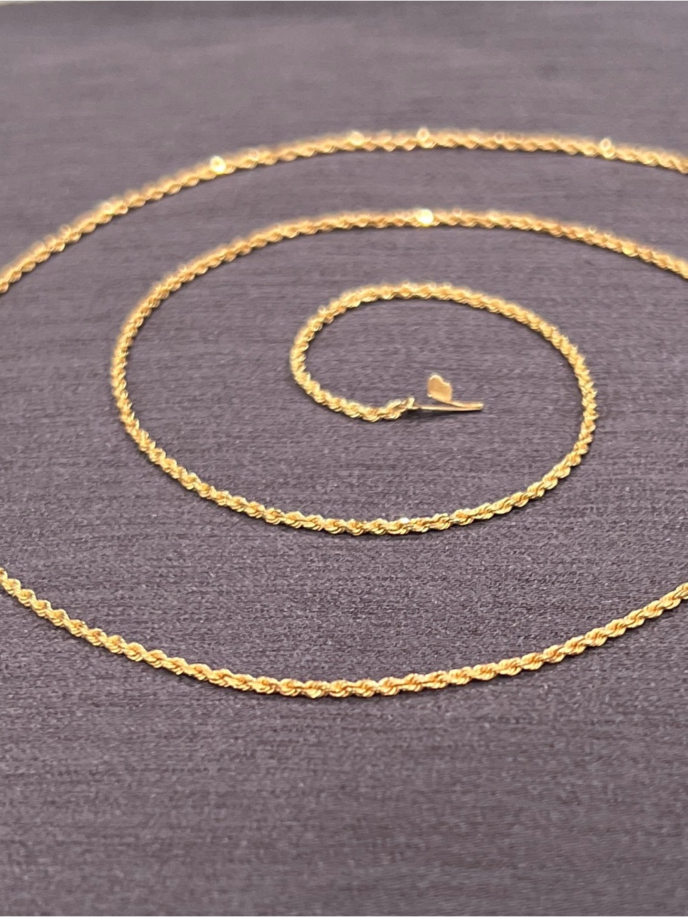 10K Gold 22in 1mm Rope Chain Necklace Women/Men - Picture 4 of 11